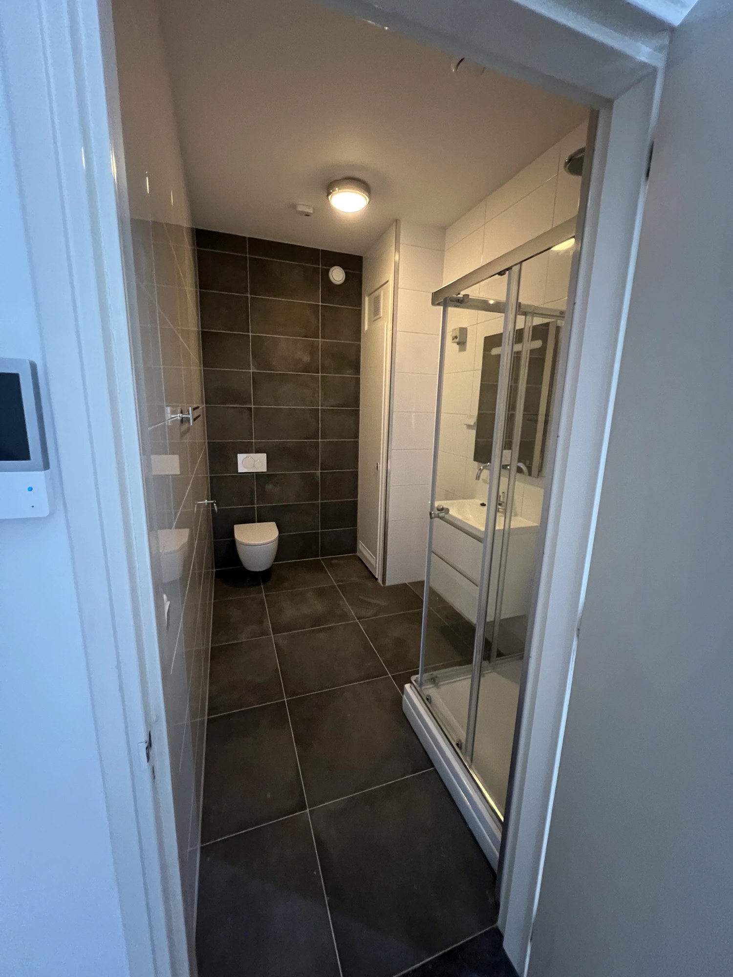 Toiletruimte met douchehoek
